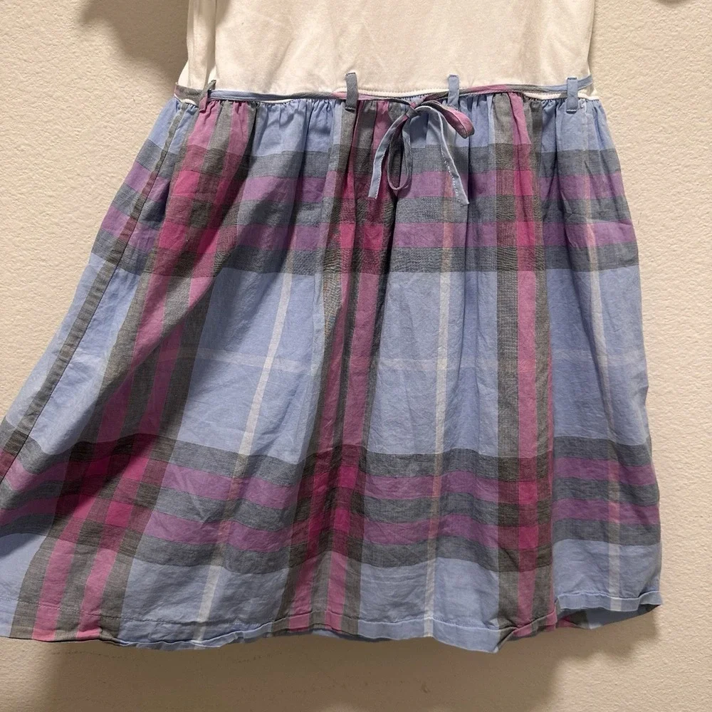 Burberry Girls Rhonda blue -purple check drop waist dress‎ 12Y